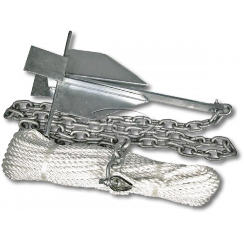 Galvanised Sand Anchor Kit with Chain and Rope