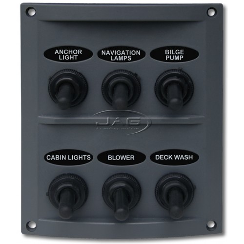 6-Gang Waterproof Toggle Switch Panel