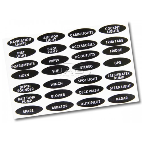 Oval Switch Panel Labels - Set of 28