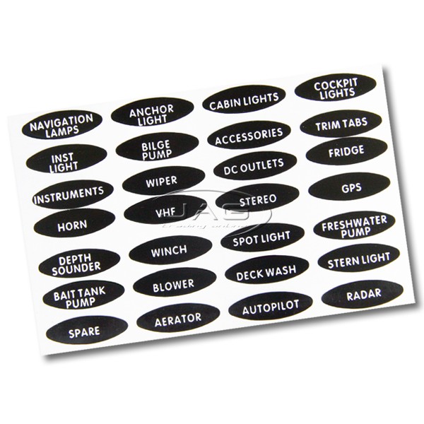 Oval Switch Panel Labels - Set of 28