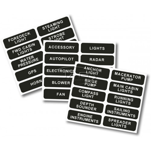 Large Rectangular Switch Panel Labels - Set of 30