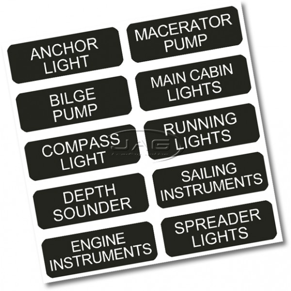 Mini Rectangular Switch Panel Labels - Set of 10