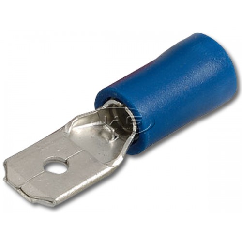 50 x Blue Insulated Male Blade Terminals for 4mm Wire