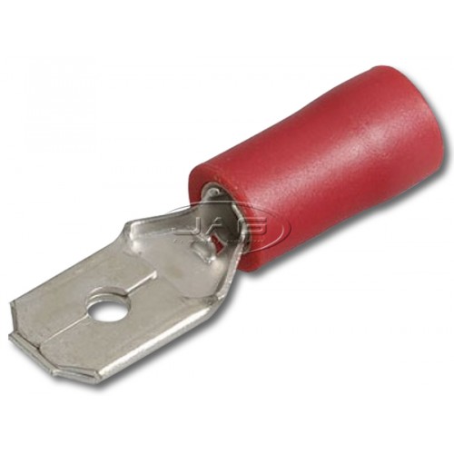 50 x Red Insulated Male Blade Terminals for 3mm Wire