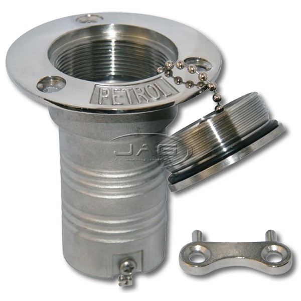 50mm (2") 316 Stainless Steel Deck Filler with Key - Fuel 