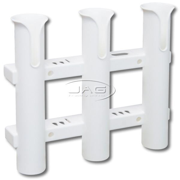 White Plastic Triple 3-Rod Rack / Organiser