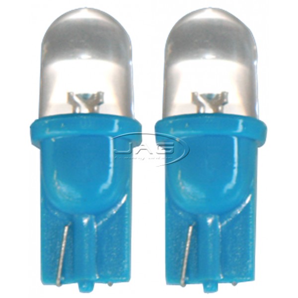 Pair 12V 1-LED T10 Blue Wedge Globes